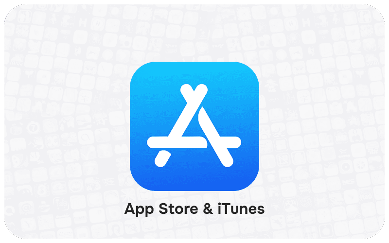 Buy App Store and iTunes gift cards with a crypto debit card no KYC